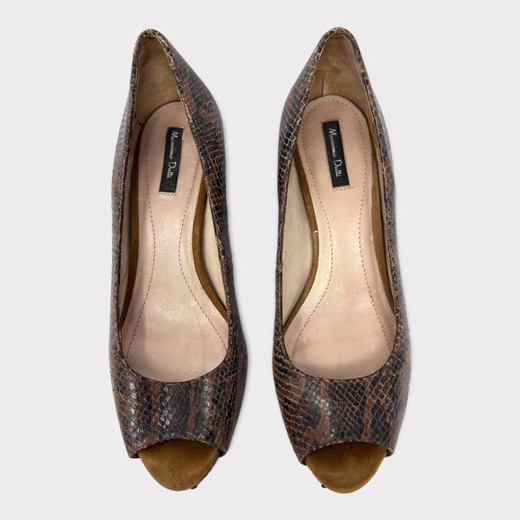 Massimo Dutti (39) Heels Snakeskin Open-Toe Pump - Picture 5 of 11